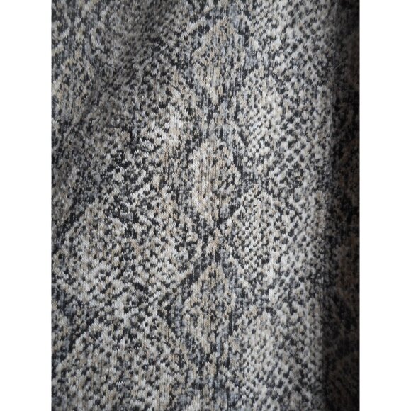 ZARA snake pattern A-line Midi Skirt Pull on elastic waist cream grey black Sz S - Picture 3 of 4